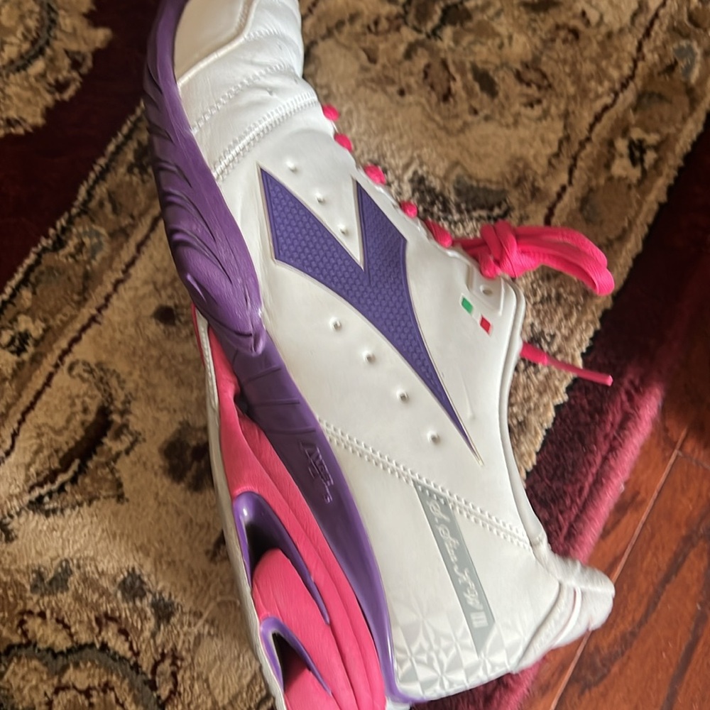 Diadora White and Purple Shoes with Pink Accents